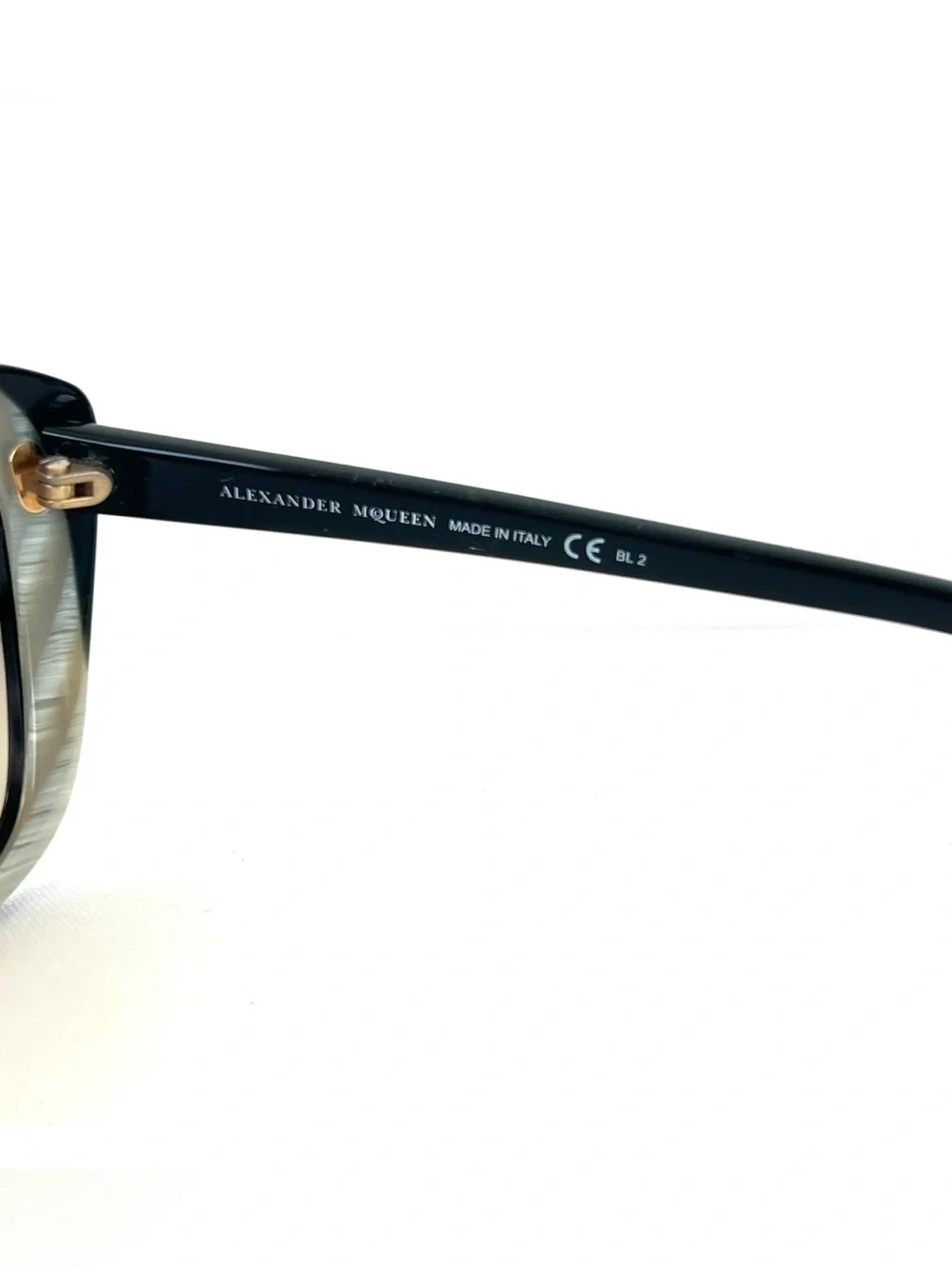 ALEXANDER MCQUEEN AMQ 4178/S Cat Eye Brown Gradient Lense Black Frame Sunglasses